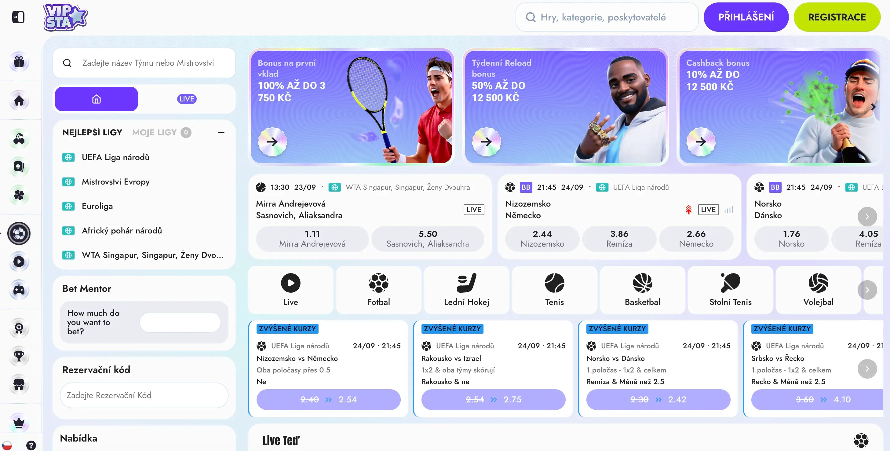 Sportovní sázení na Vipsta